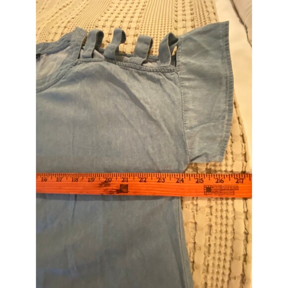 A.U.W. Blouse Chambray Denim Top Women’s Plus Size 1X Short Sleeve Casual - Picture 9 of 10